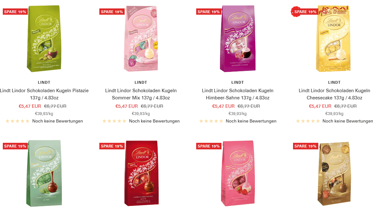 Lindor Kugeln Sale aber nur bis 24.04.2024