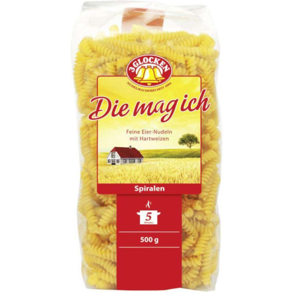 3 GLOCKEN Noodles, I like them spirals 500g / 17.63oz