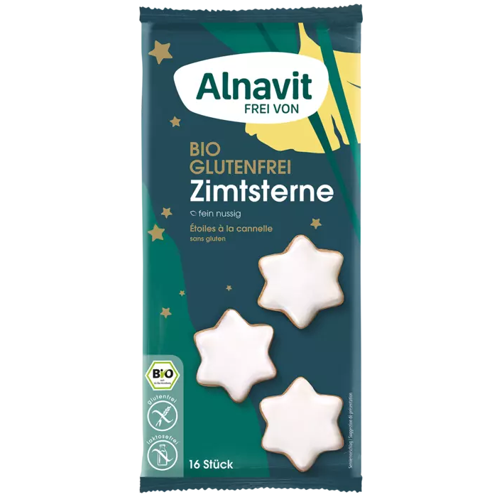Estrellas de canela orgánicas Alnavit sin gluten 140 g / 4,93 oz