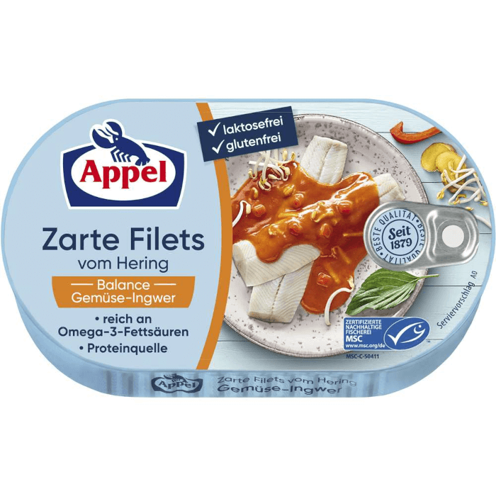 Appel Zarte Heringsfilets Balance Gemüse-Ingwer 200g / 7.05oz