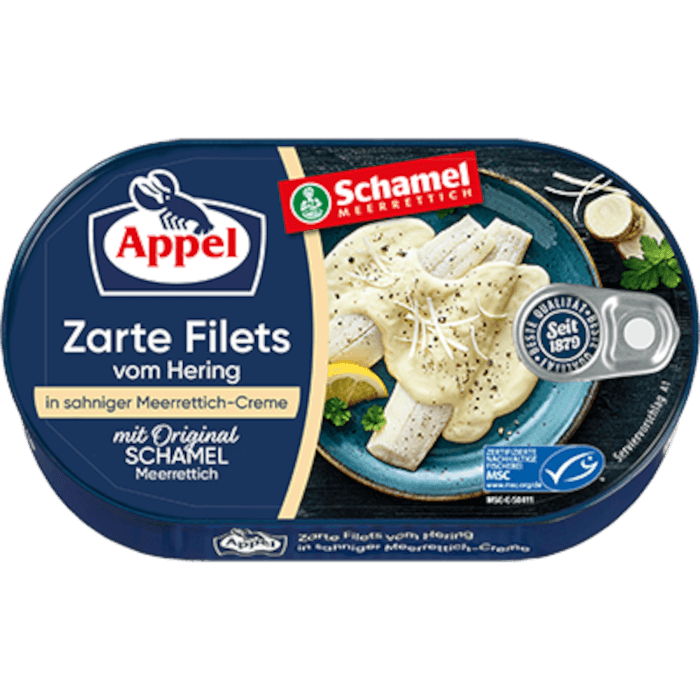 Appel Zarte Heringsfilets in sahniger Meerrettich-Creme 200g / 7.05oz