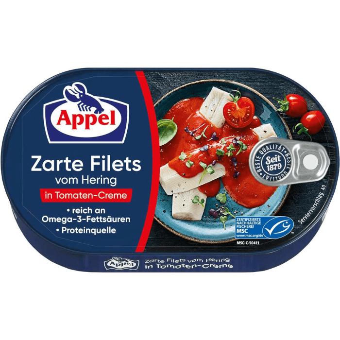 Appel Tender herring fillets in tomato cream 200g /