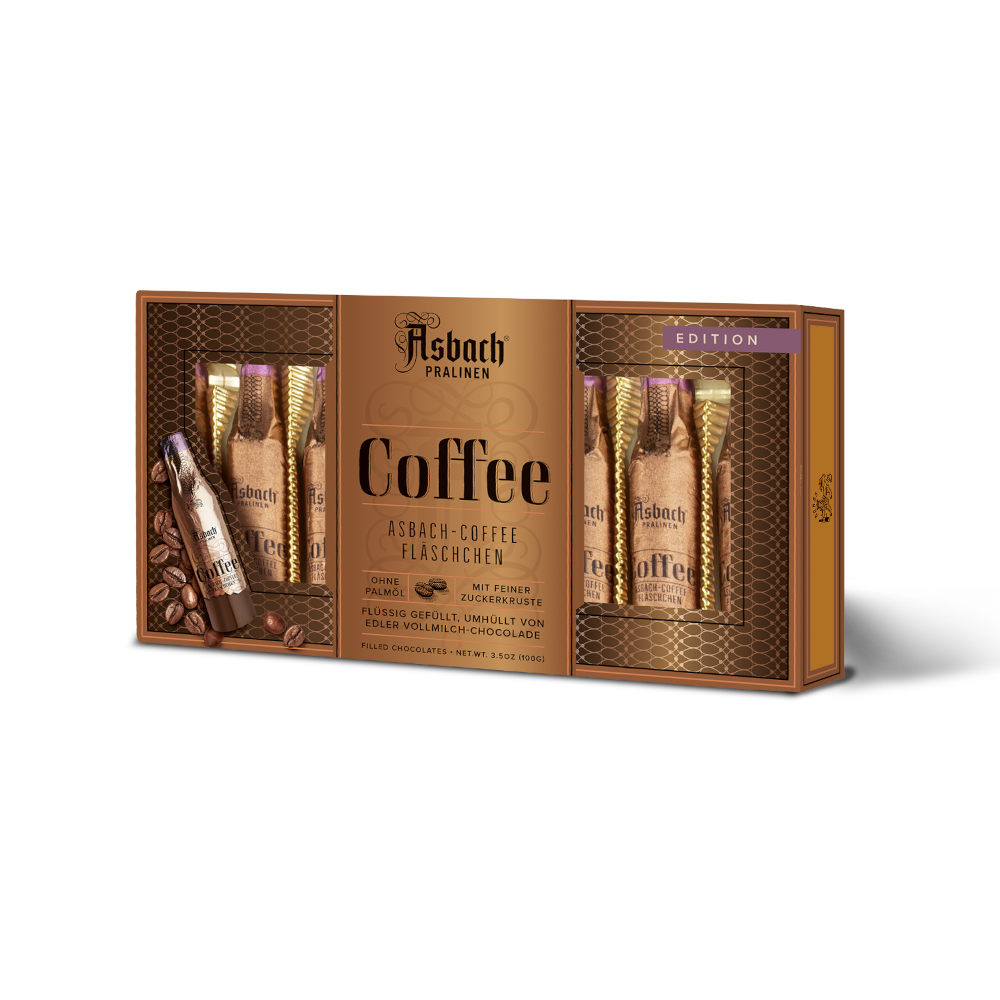 Asbach Pralinen Coffee Fläschchen Vollmilch mit Kruste 100g
