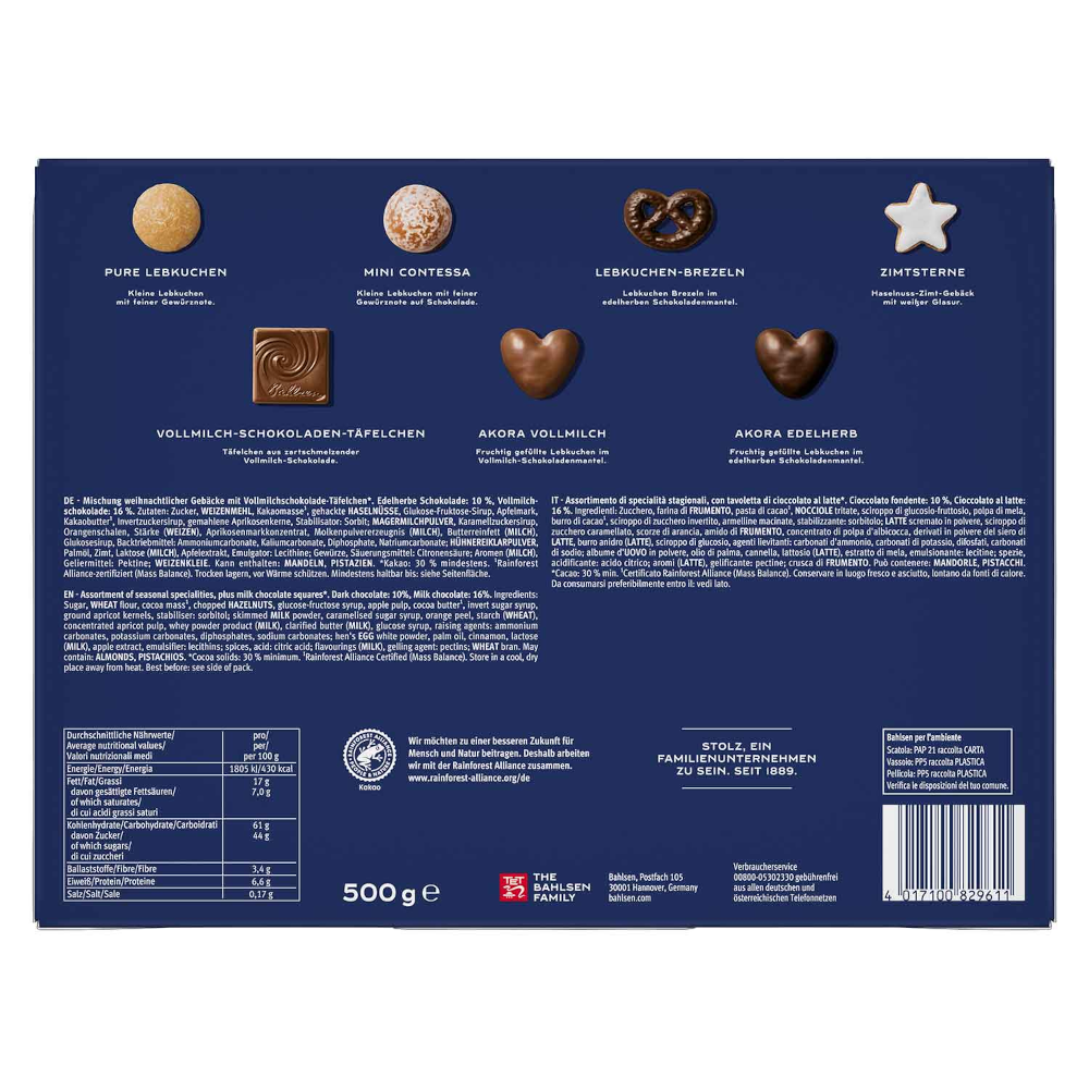 Bahlsen Lebkuchen Mix "For the Holidays" Christmas Biscuits 500g / 17.63oz