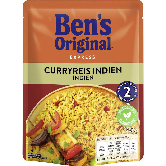 BEN´S ORIGINAL™ Express-Reis Curryreis Indien 220g