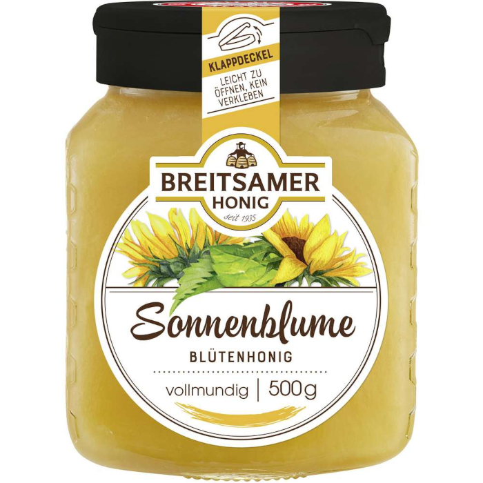 Breitsamer Sonnenblume Blütenhonig, cremig 500g / 17.63oz