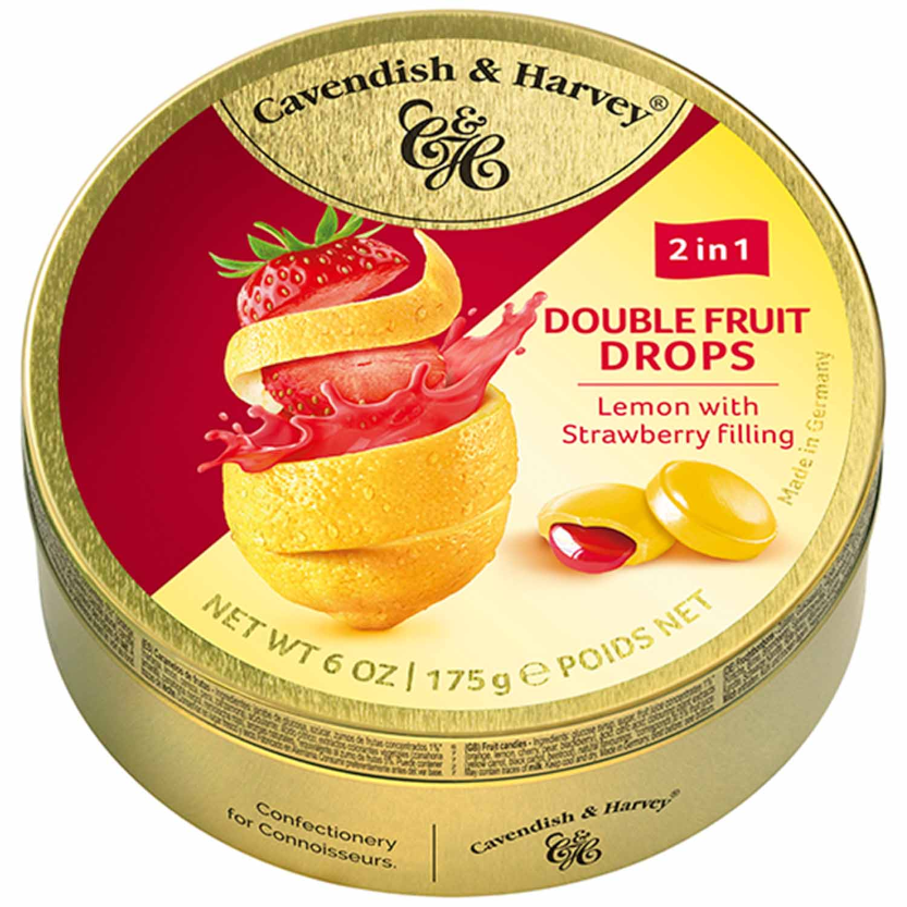 Cavendish & Harvey Double Fruit Drops Lemon with Strawberry Filling 175g / 6.17oz