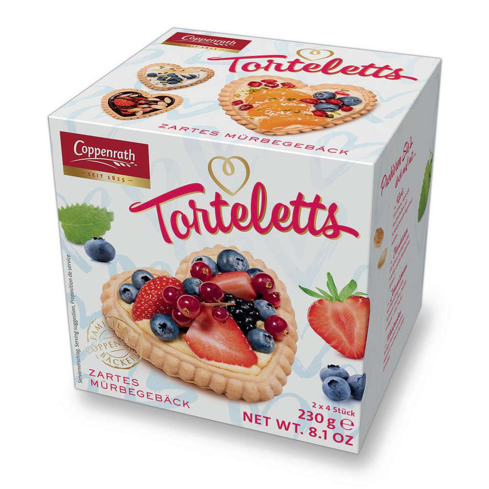 Coppenrath Zarte Mürbe-Torteletts Herzen 8 Stück 230g / 8.11 oz