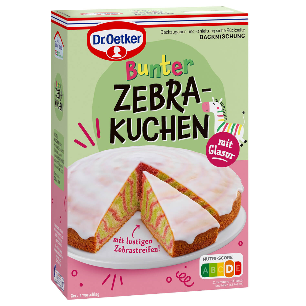 Dr. Oetker Colorful Zebra Cake Baking Mix 515g