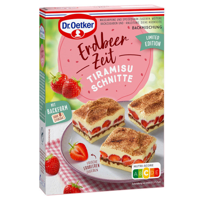 Dr. Oetker Erdbeer Zeit Tiramisu Schnitte Backmischung