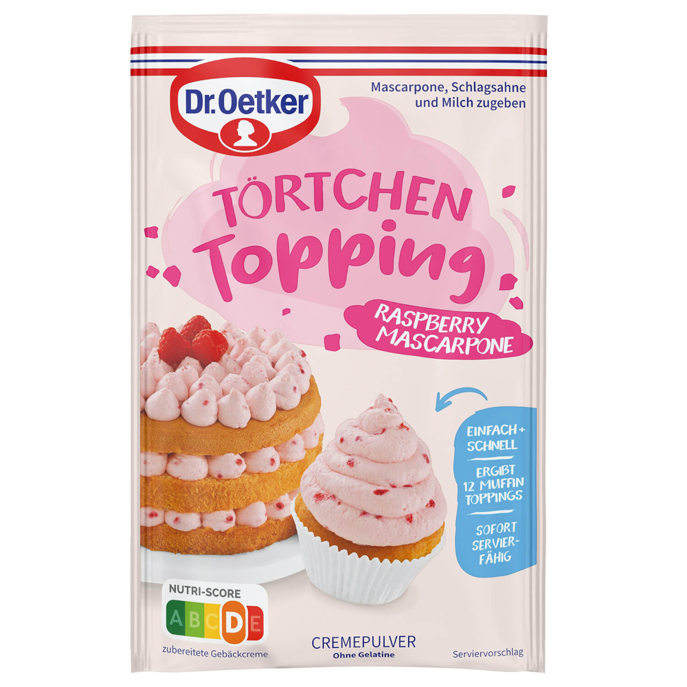 Dr. Oetker Tart Topping Raspberry Mascarpone 50g / 1.76oz