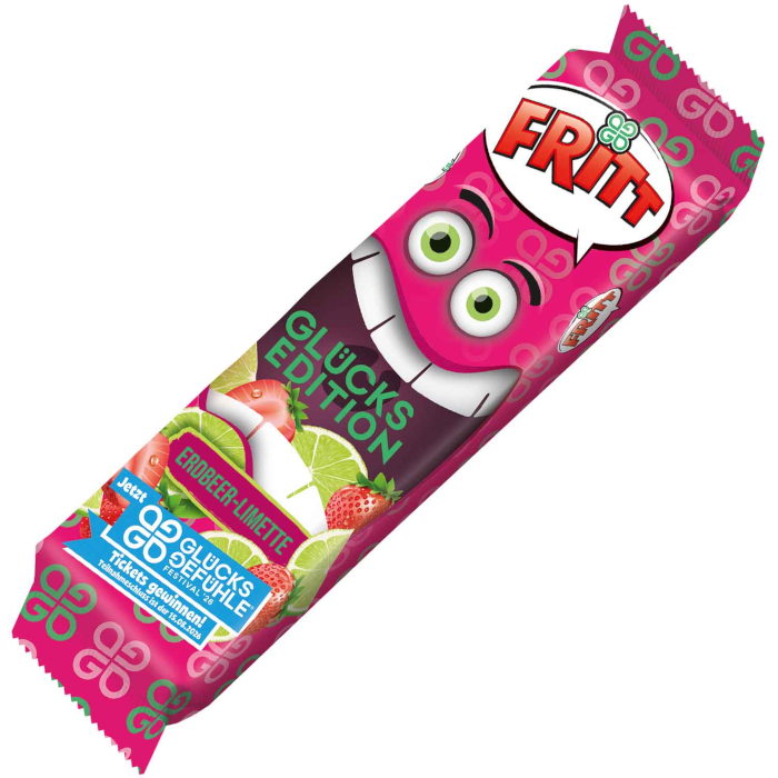 FRITT Glücks Edition Erdbeer-Limette Kaubonbonstreifen 70g / 2.46oz