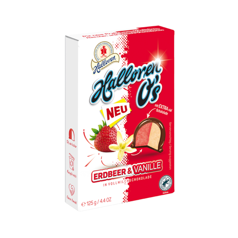 Halloren O's Strawberry & Vanilla Chocolates 125g / 4.4oz