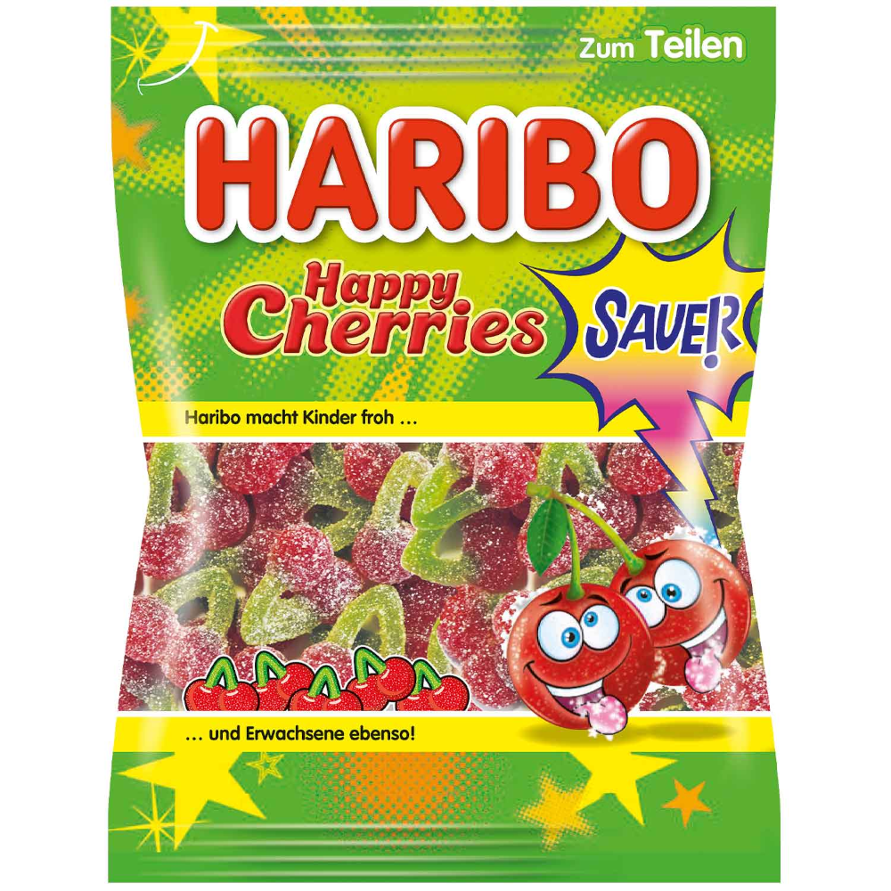 HARIBO Happy Cherries Sour Fruit Gummies 175g