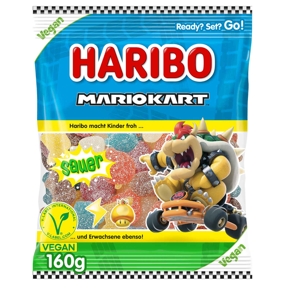 HARIBO Mario Kart Sour Vegan, Limited Edition 160g / 5.64oz