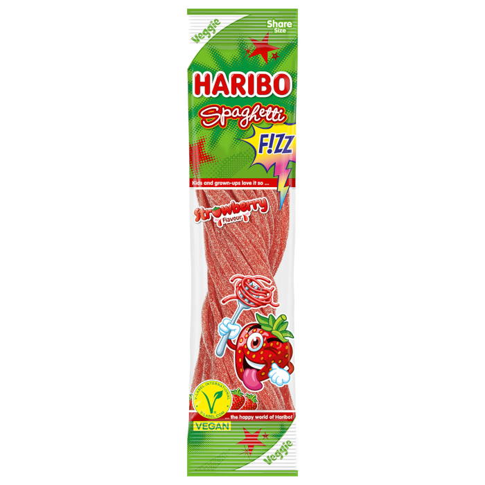 HARIBO Spaghetti FIZZ Strawberry vegan fruit gum 200g