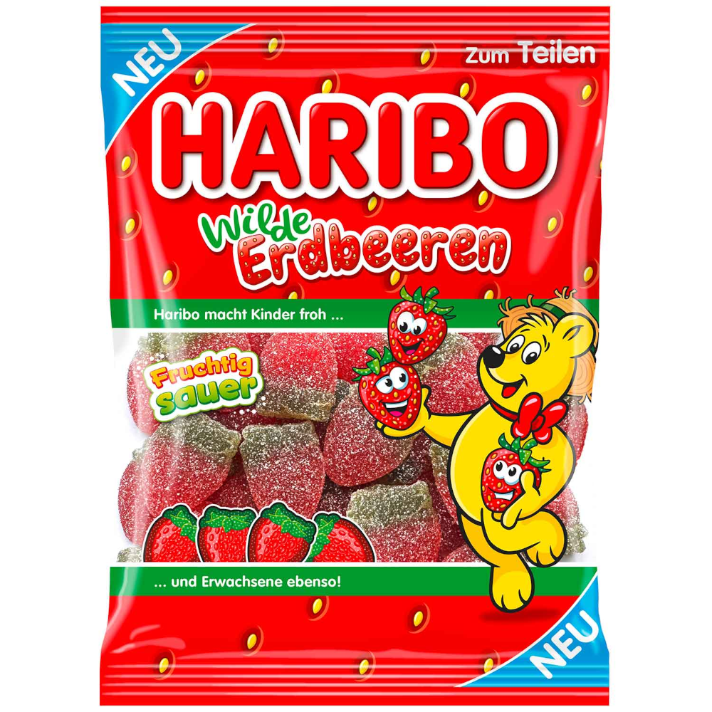 Haribo Wilde Erdbeeren fruchtig sauer, vegan 175g / 6.17oz