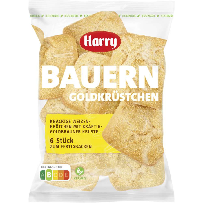 Harry Bauern Goldkrüstchen Brötchen zum Fertigbacken 6 Stück