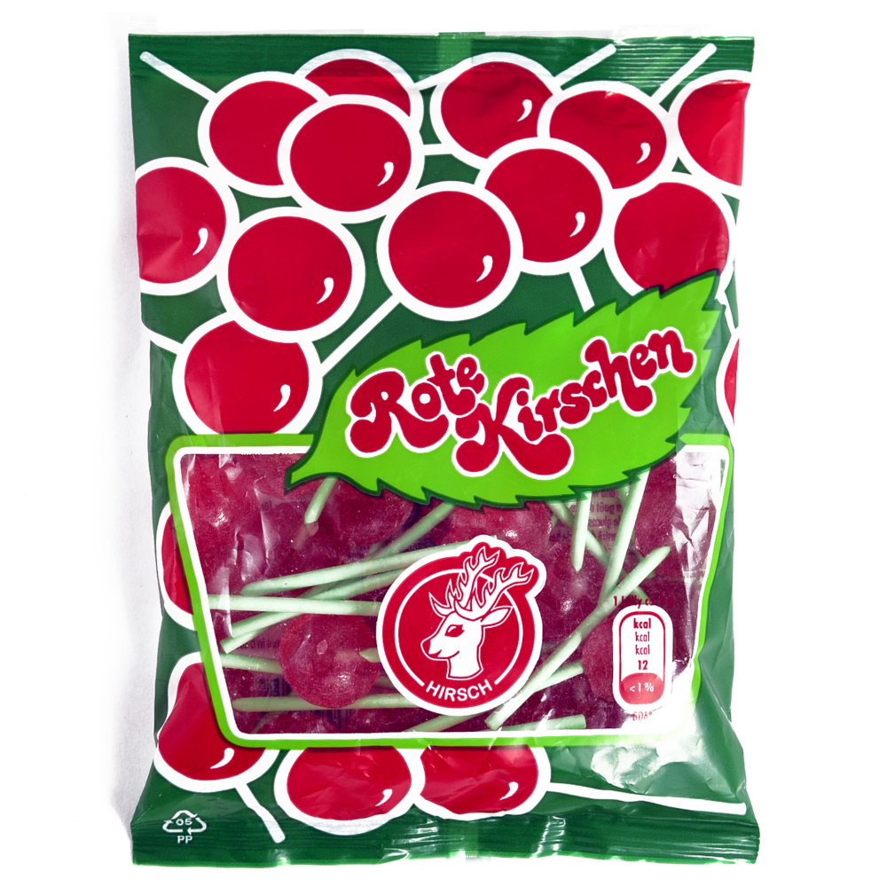 Hirsch Red Cherry Lollipops 100g / 3.52oz