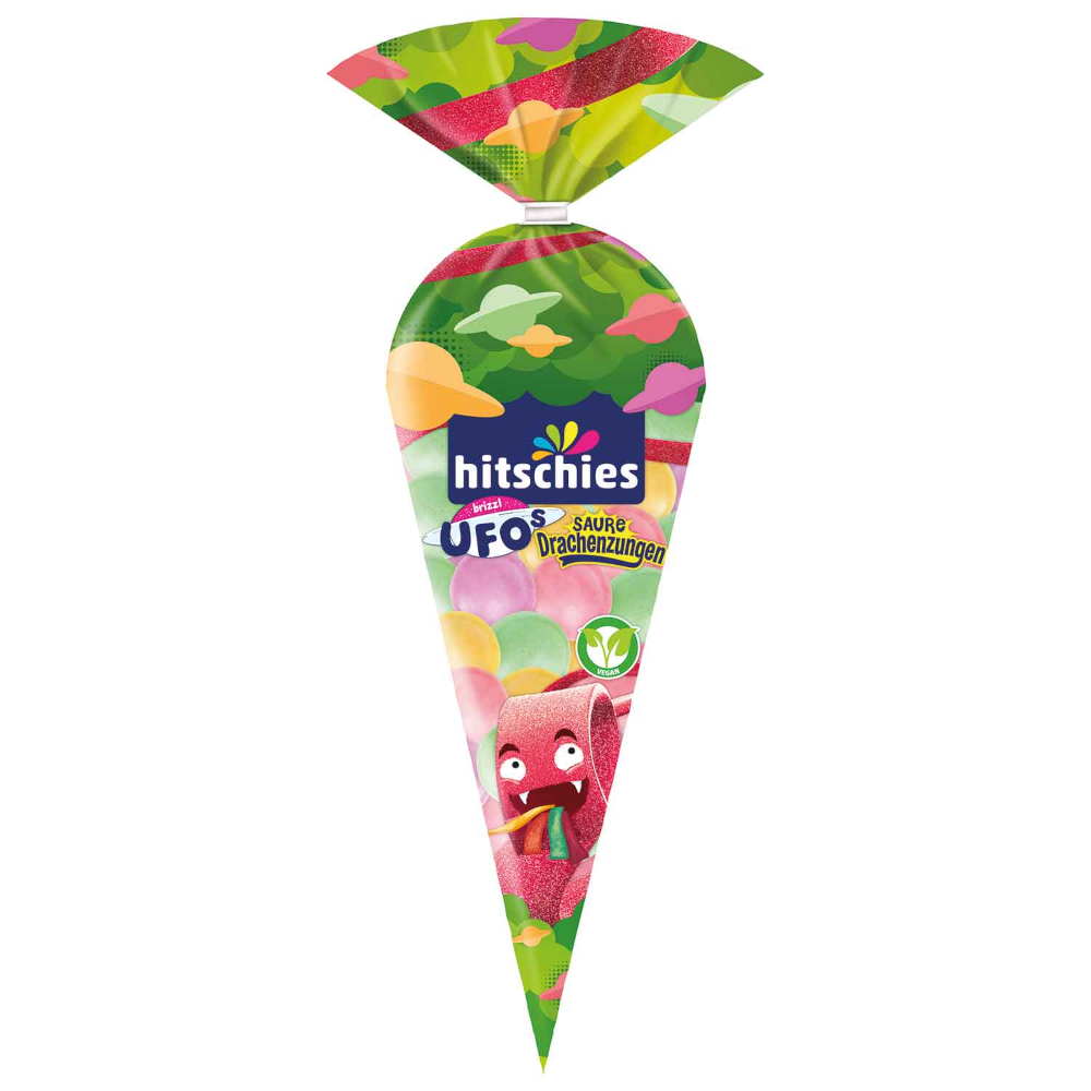 hitschies brizzl Ufos Sour Dragon Tongues 75g / 2.64oz