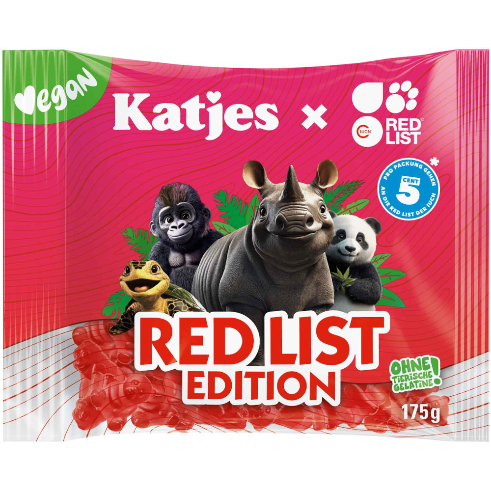 Katjes Red List Edition, vegan fruit gums 175g