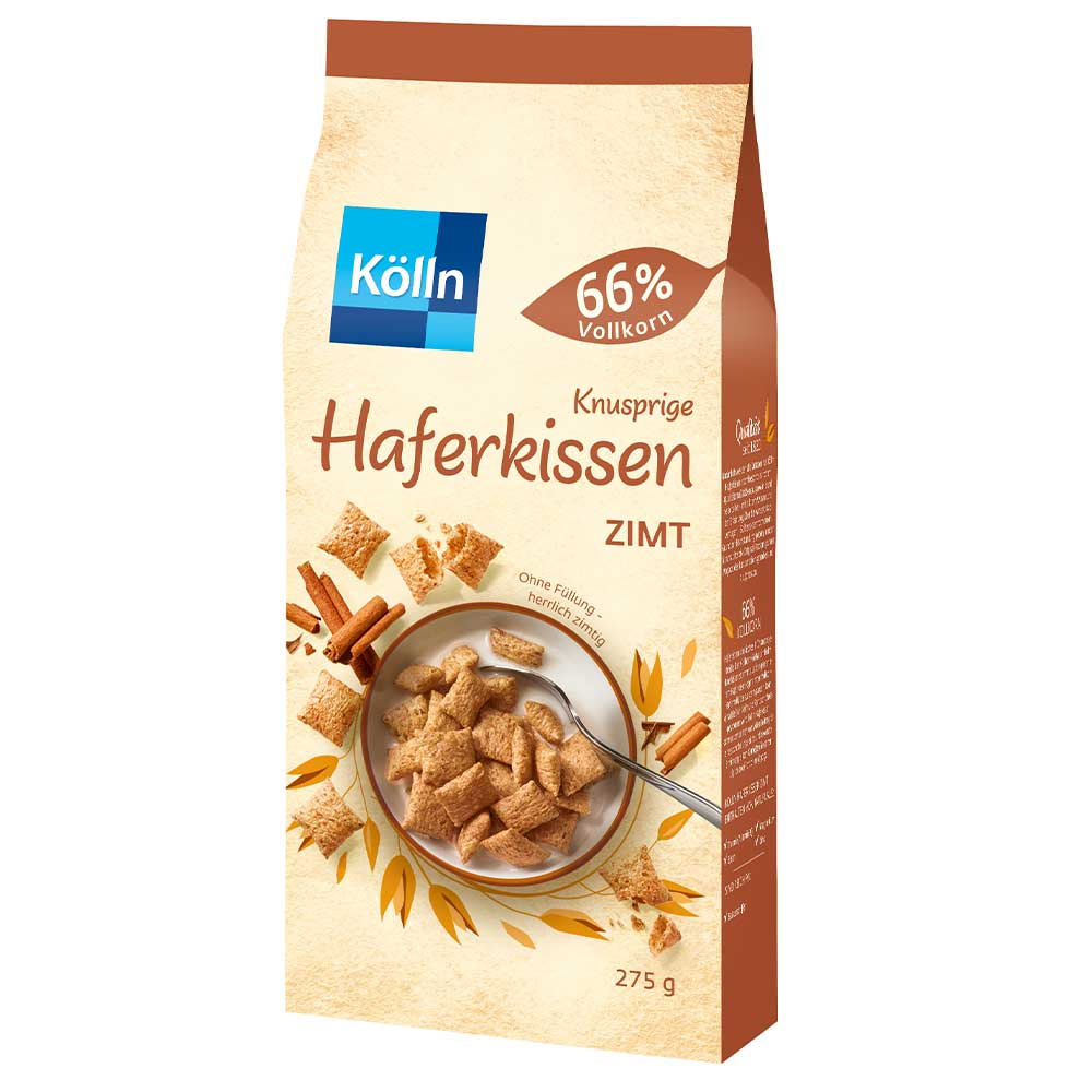 Kölln Crispy Oat Pillows Cinnamon 275g / 9.7oz
