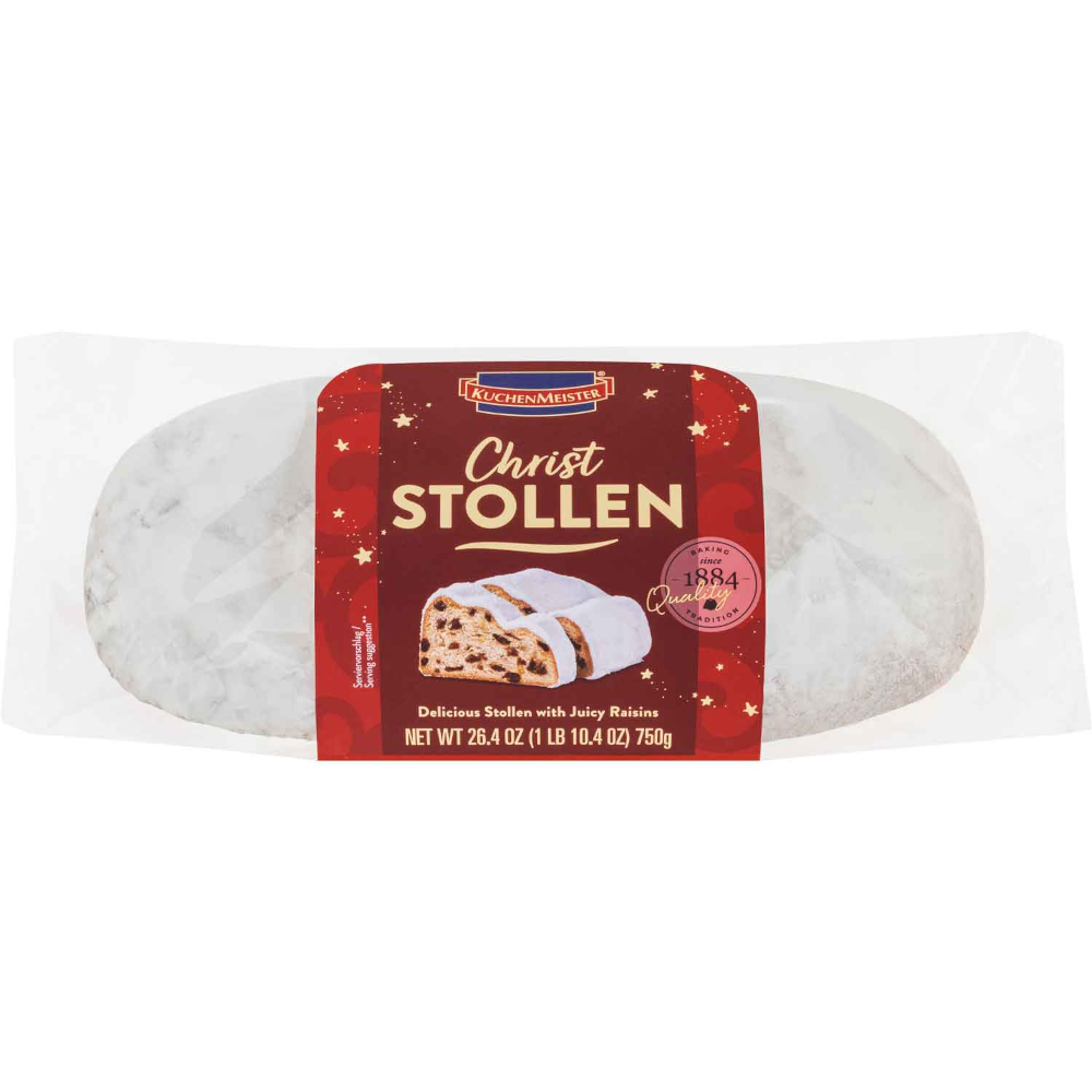 KuchenMeister Christmas Stollen with Raisins Christmas Pastry 750g