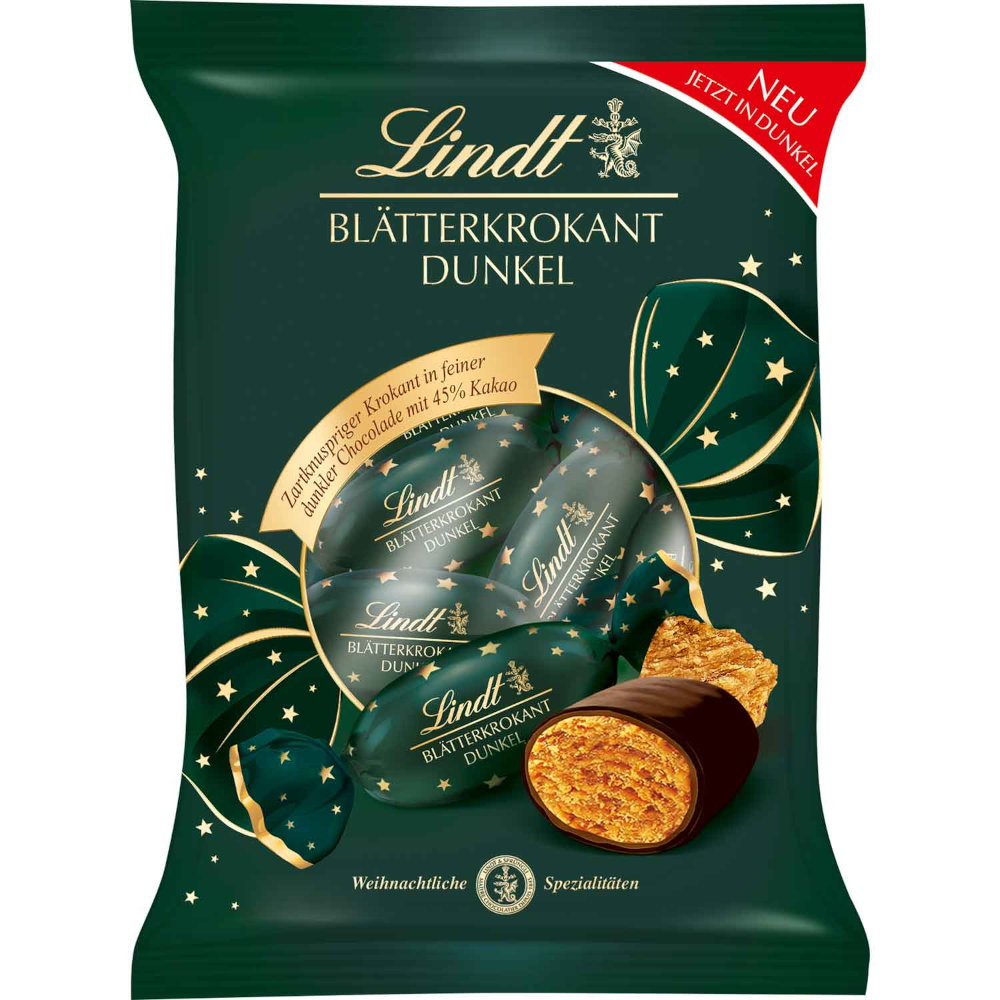 Cornets Lindt Blätterkrokant foncés 90g / 3.17 oz