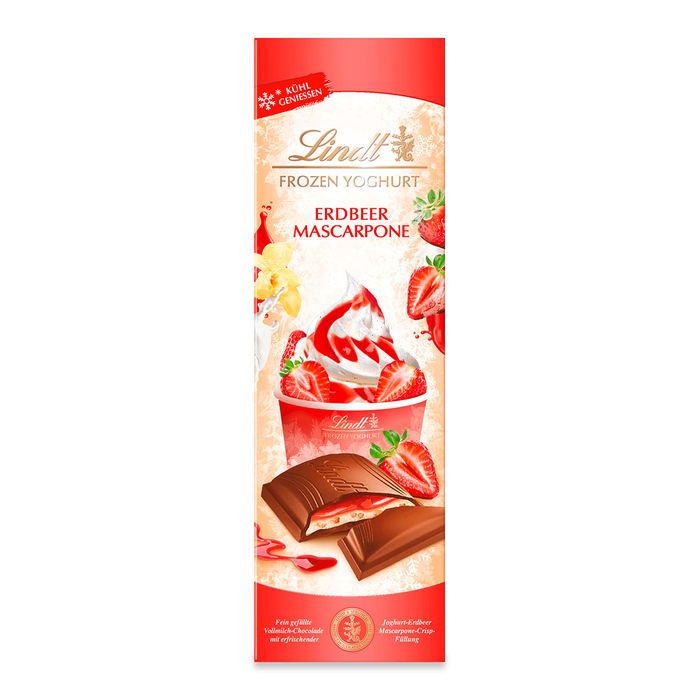 Lindt Frozen Yoghurt Erdbeer-Mascarpone Tafel 100g / 3.52oz