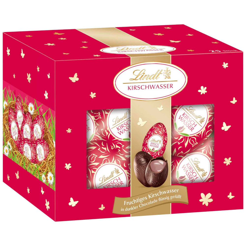Lindt Kirschwasser Ostereier 25 Stück im Köcher 450g / 15.87 oz