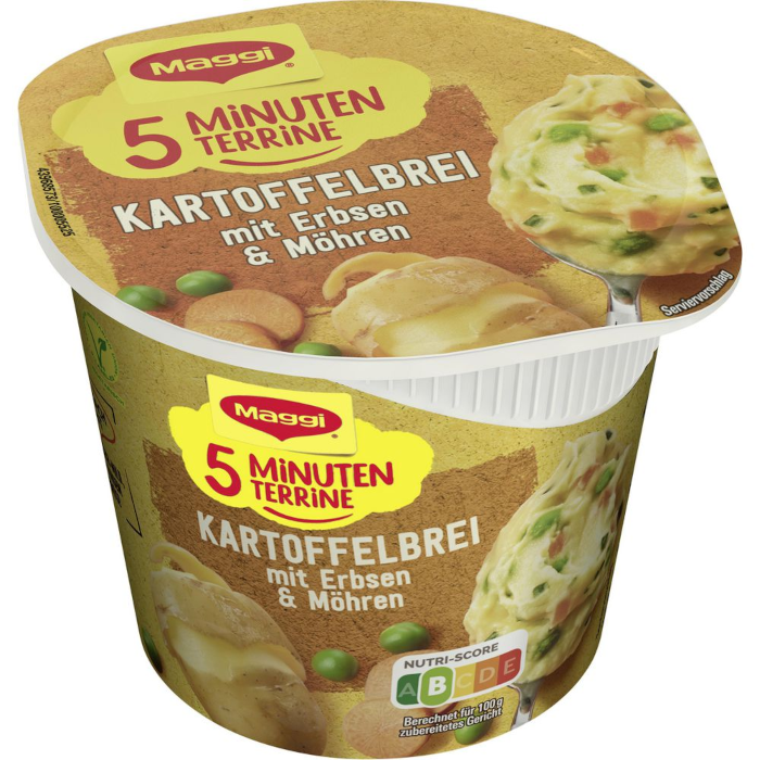 Maggi 5 Minuten Terrine Kartoffelbrei mit Erbsen & Möhren 43g / 1.51oz