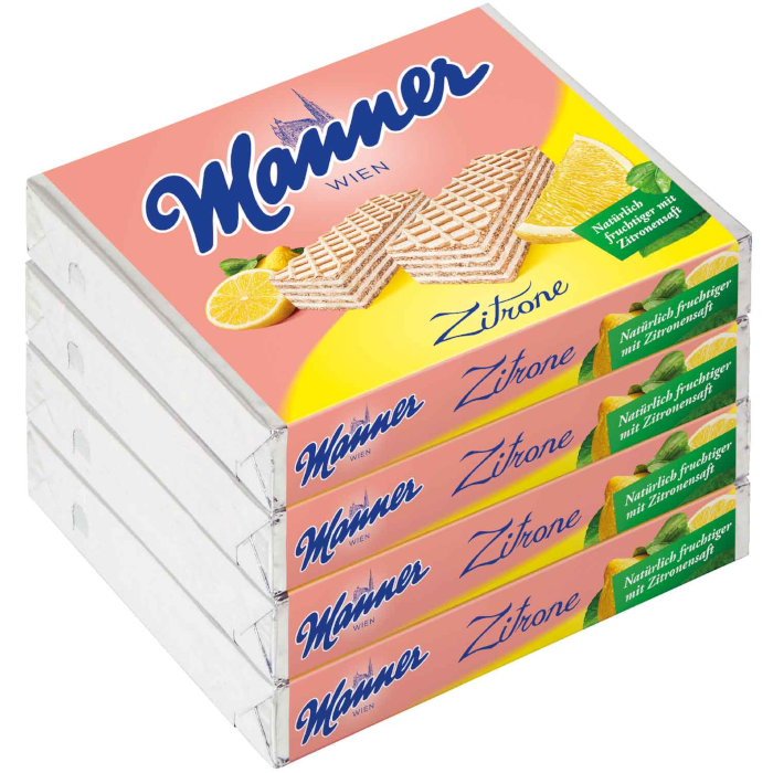 Manner Lemon Wafer Slices 4x75g / 4x2.64oz