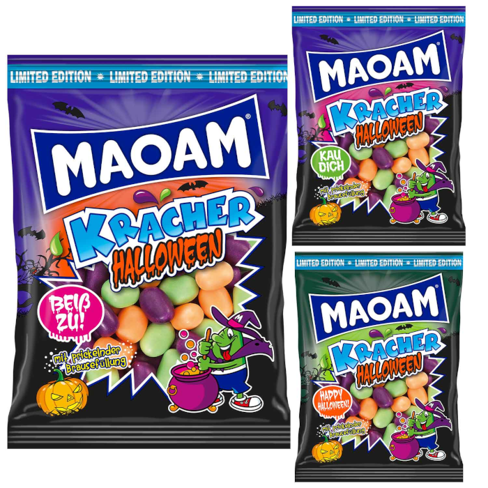 MAOAM Kracher Halloween Chewable Candies with Effervescent Filling 200g