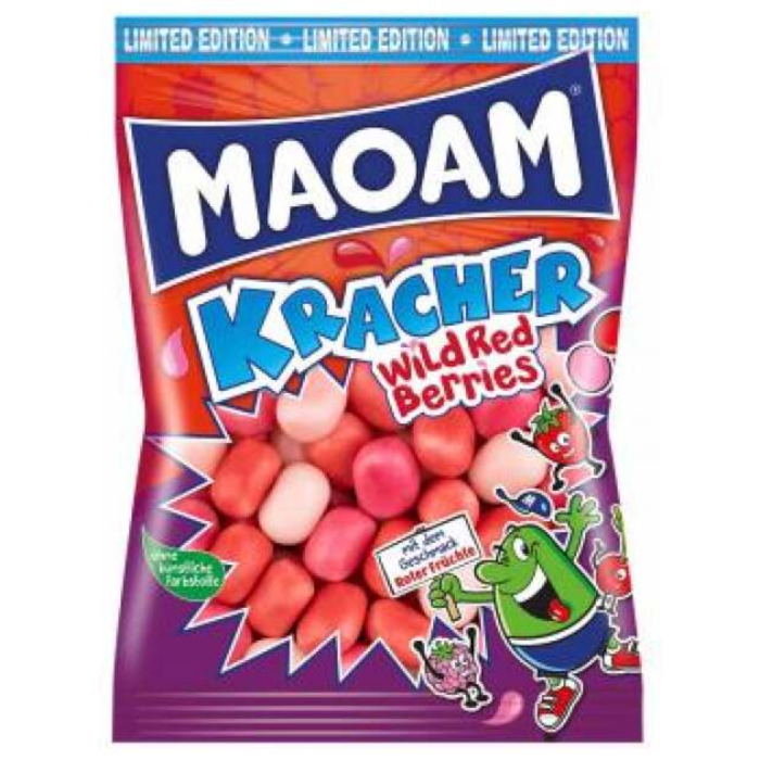 MAOAM Kracher Wild Red Berries Kaubonbons mit Brausefüllung 200g