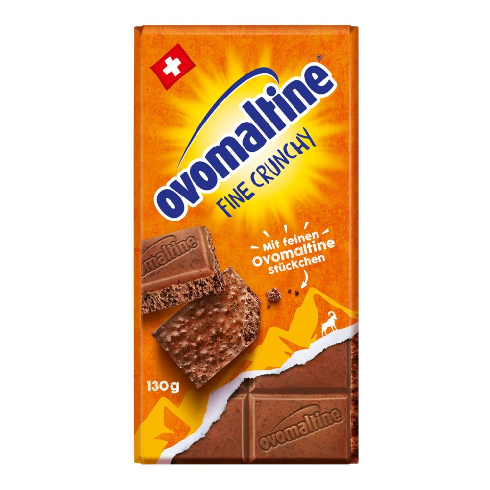 Ovomaltine Fine Crunchy chocolate with barley malt 130g / 4.58oz