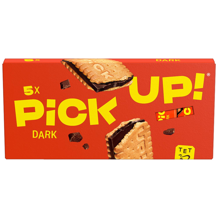 with UP! dark PiCK double cookie LEIPNIZ chocolate dark bar 5x28g