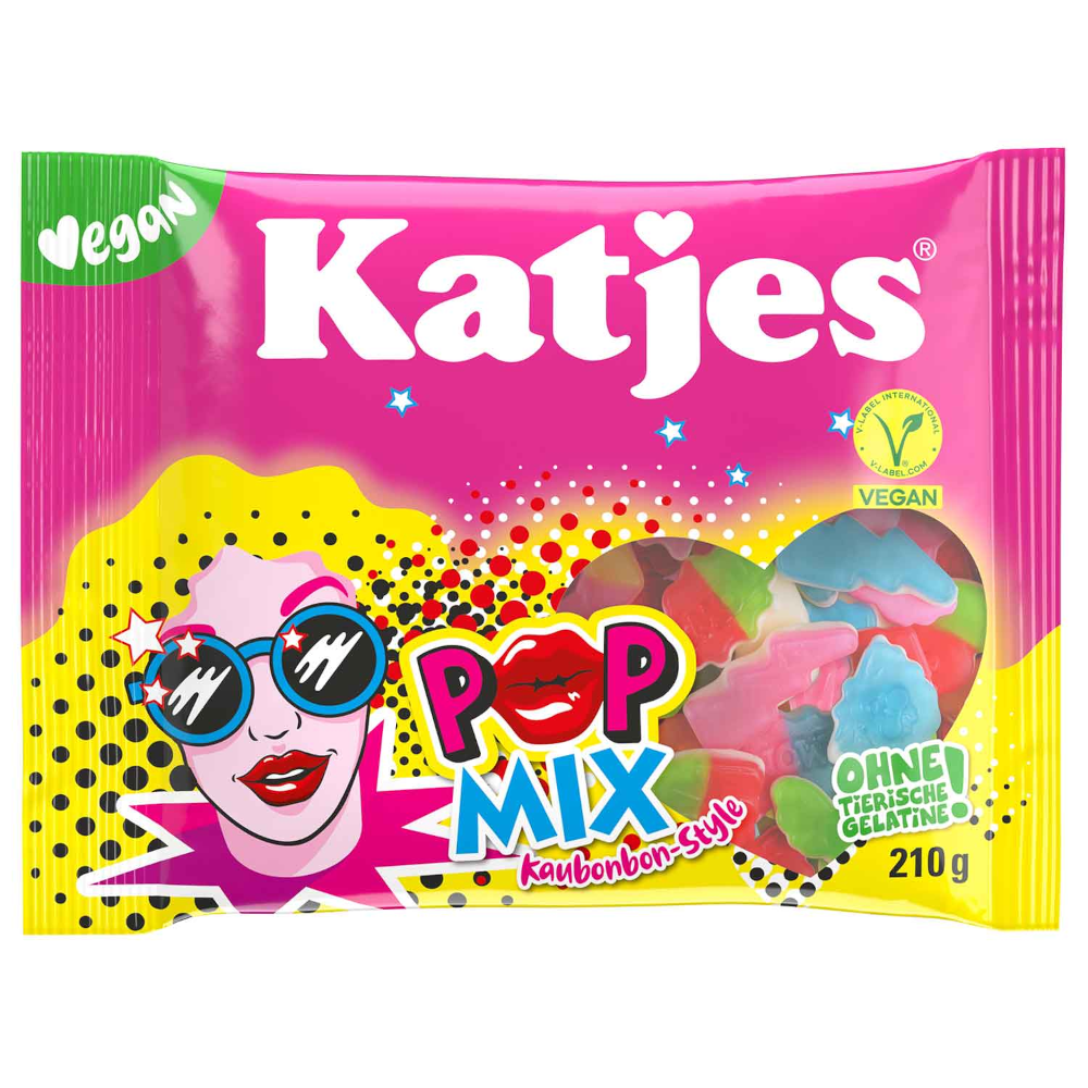 Katjes Pop Mix caramelle gommose vegane con gelatina di frutta 210g