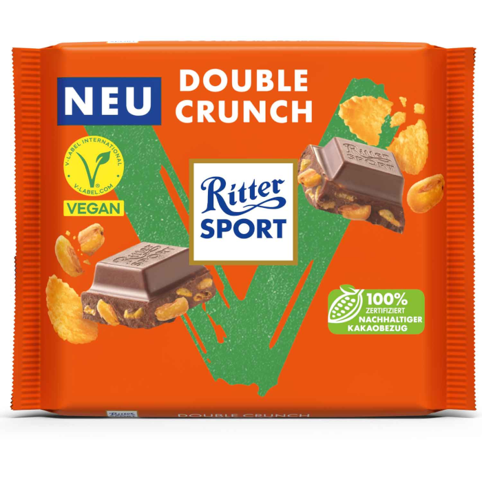 Vegan Ritter Sport Chocolate Double Crunch 100g