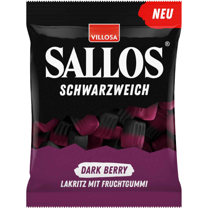 Sallos Schwarzweich Dark Berry Liquorice with Fruit Gum 200g / 7.05oz