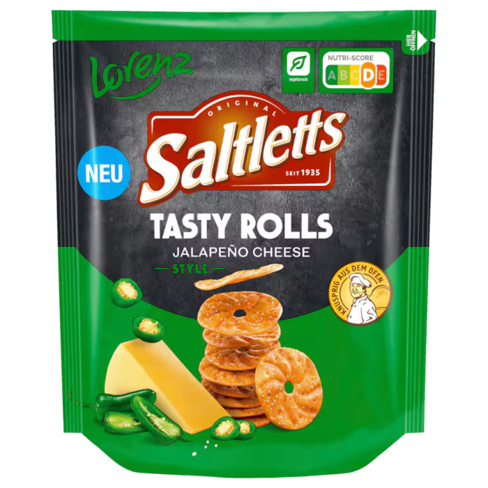 Lorenz Saltletts Tasty Rolls Jalapeño Cheese Style 130g / 4.59oz