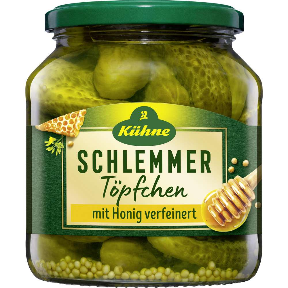 Kühne Cornichons Schlemmertöpfchen Honig 580ml / 19.61fl.oz.