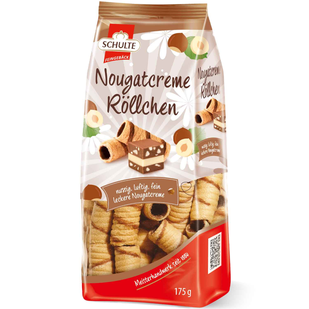 Schulte Nougat Cream Wafer Rolls 175g / 6.17oz