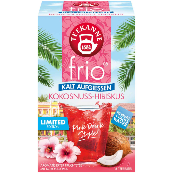 Teekanne frio Coconut-Hibiscus tea for cold brewing 18 tea bags