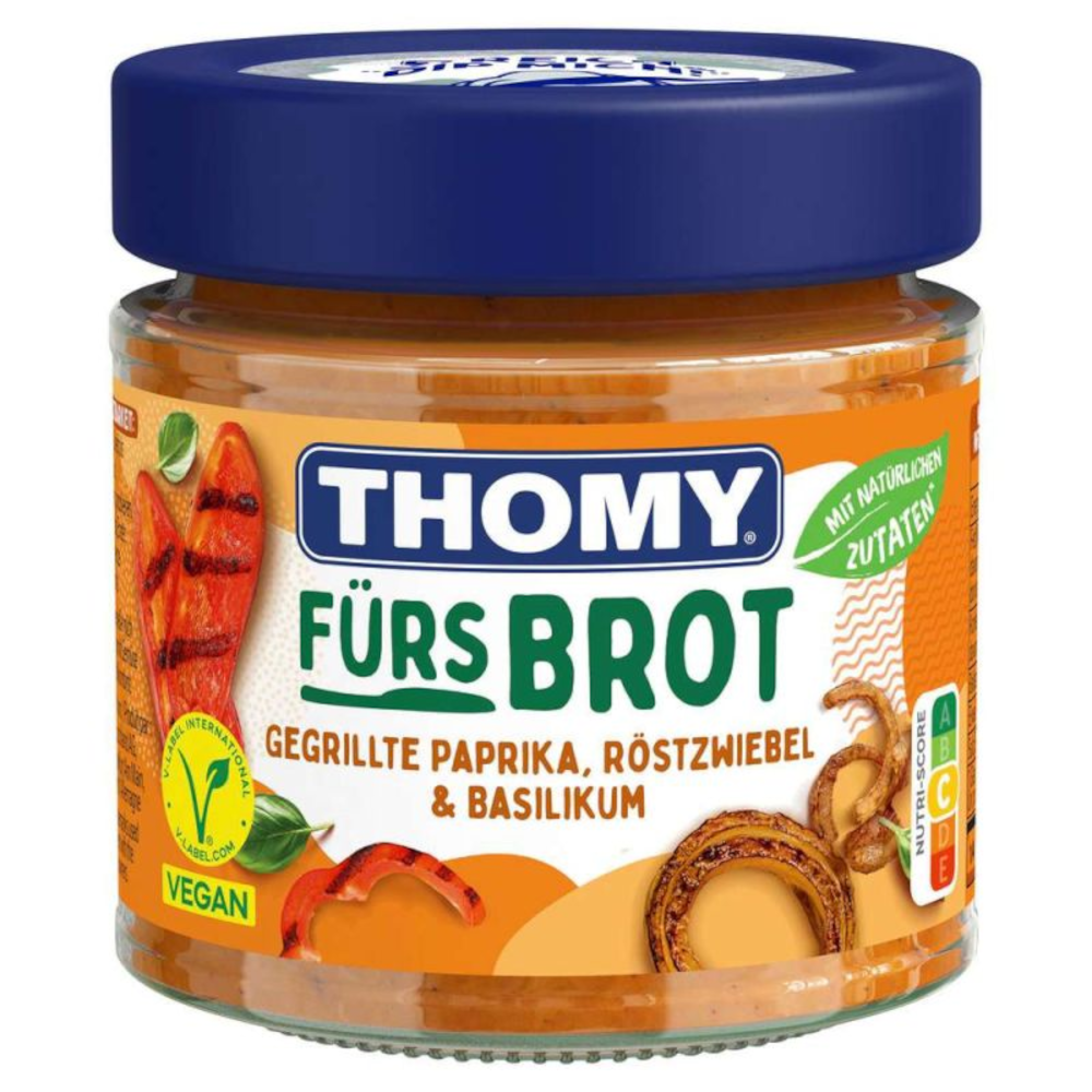 Thomy Brotaufstrich Gegrillte Paprika, Röstzwiebeln & Basilikum, vegan 180g / 6.34oz