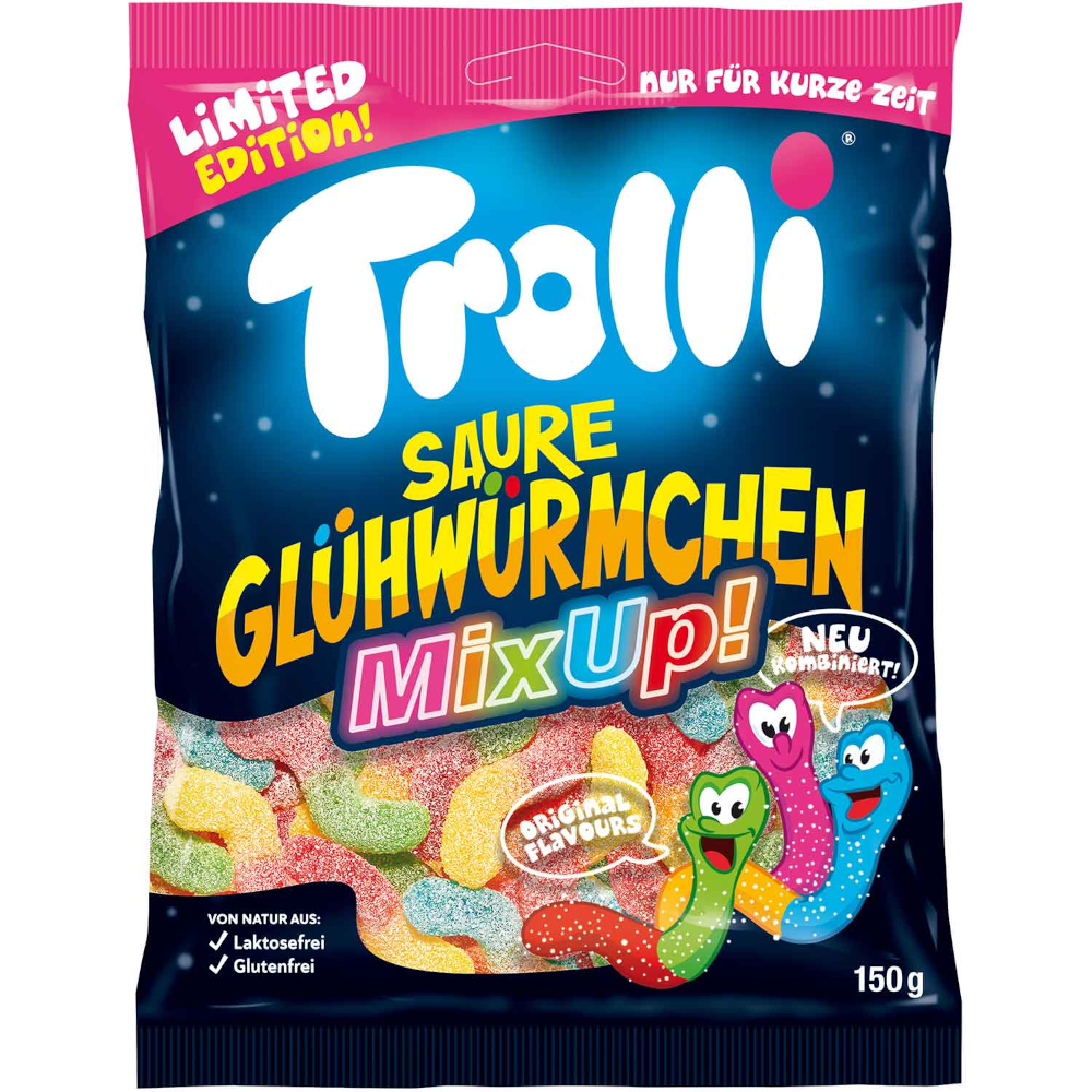 Trolli Fruit Gum Sour Glowworms MixUP! 150g