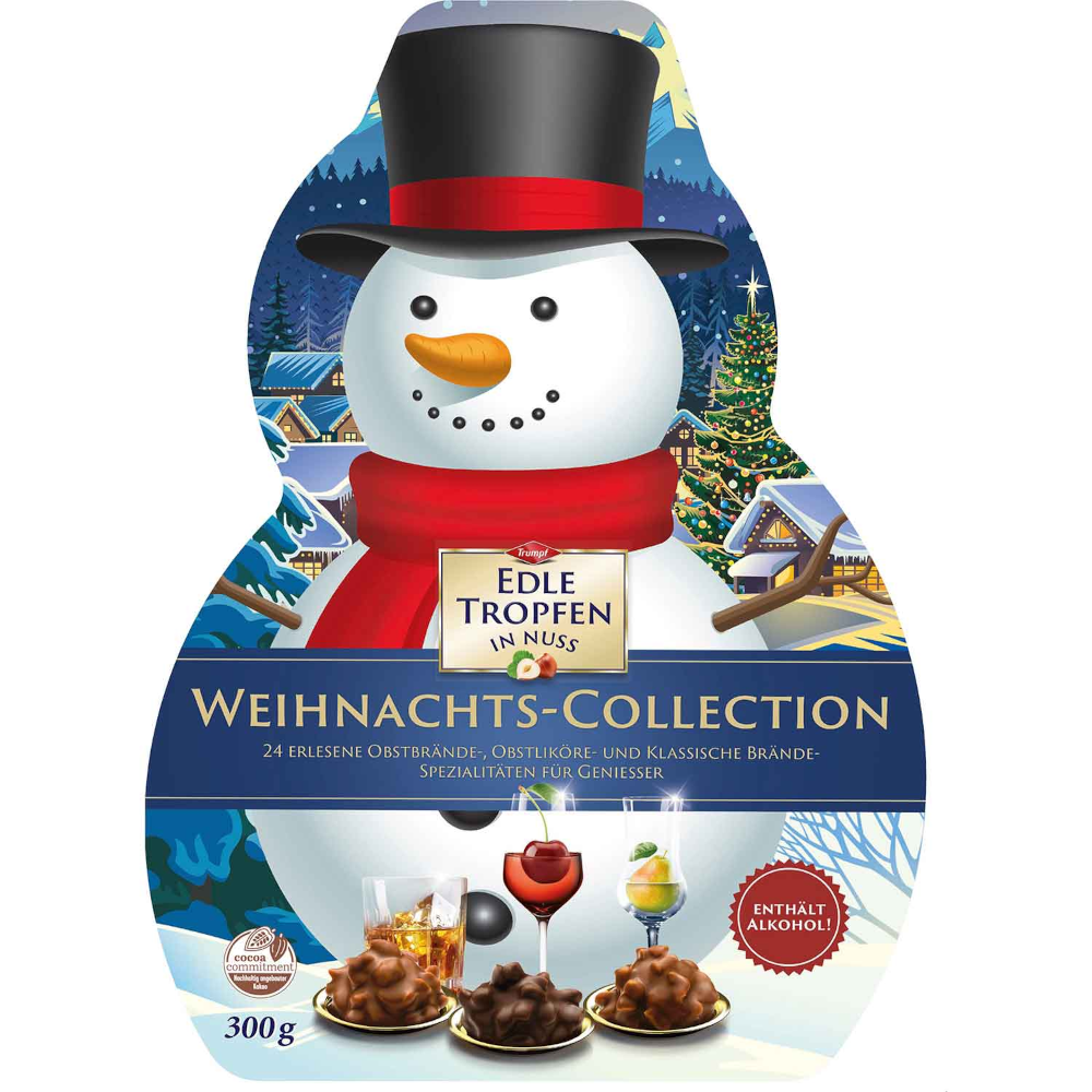 Trumpf Noble Drops in Nut Christmas Collection Snowman 300g / 10.58oz