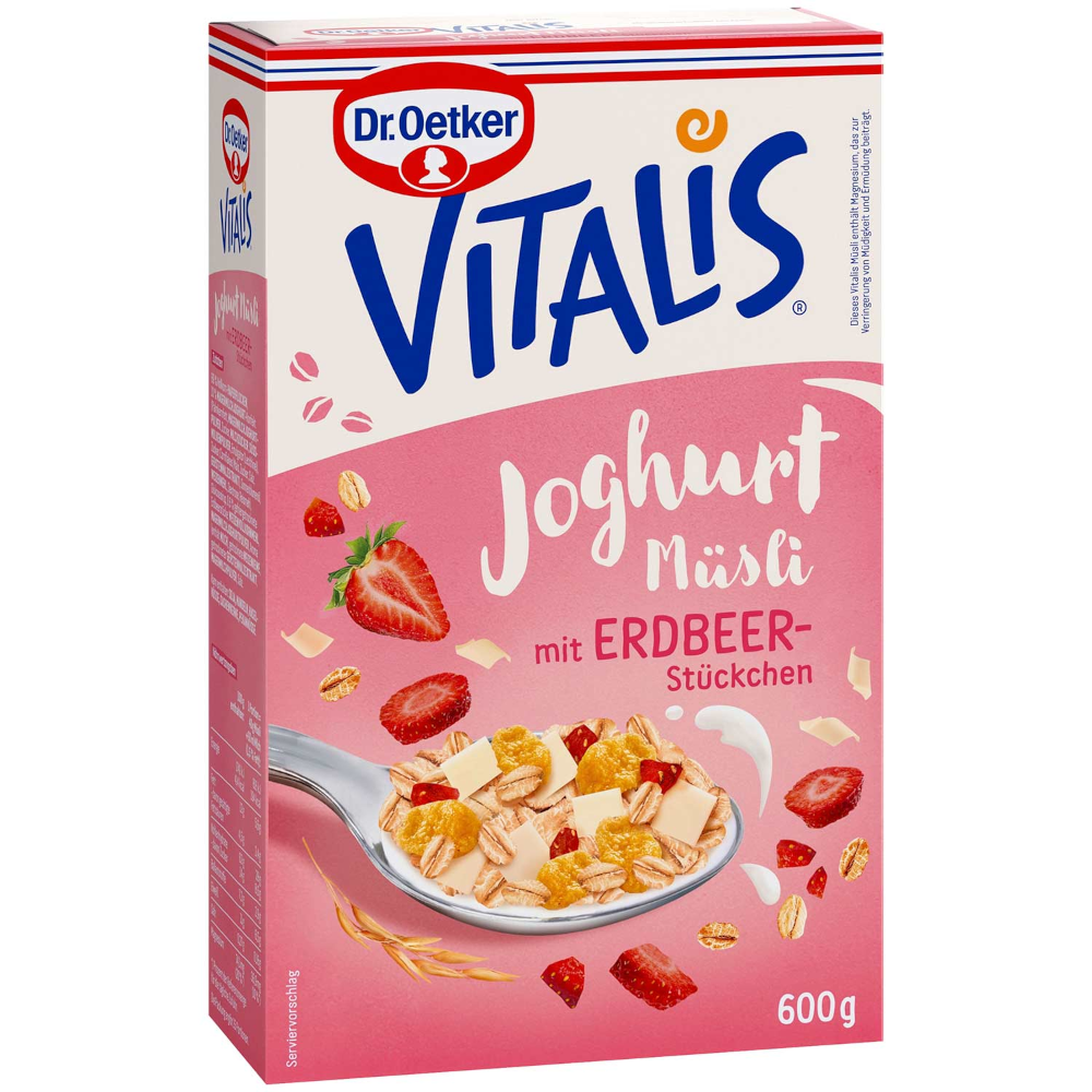 Dr. Oetker Vitalis yogurt muesli with strawberry pieces 600g