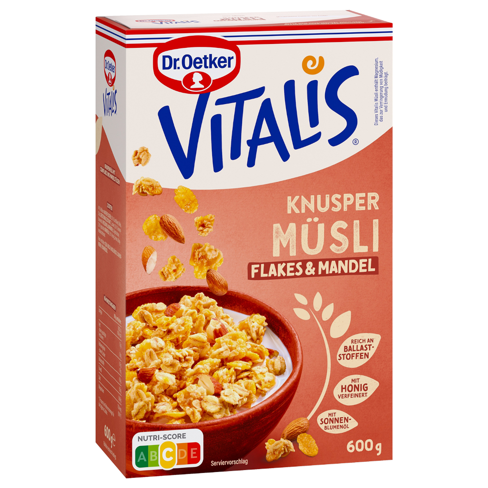 Dr. Oetker Vitalis Knusper Müsli Flakes und Mandeln 600g