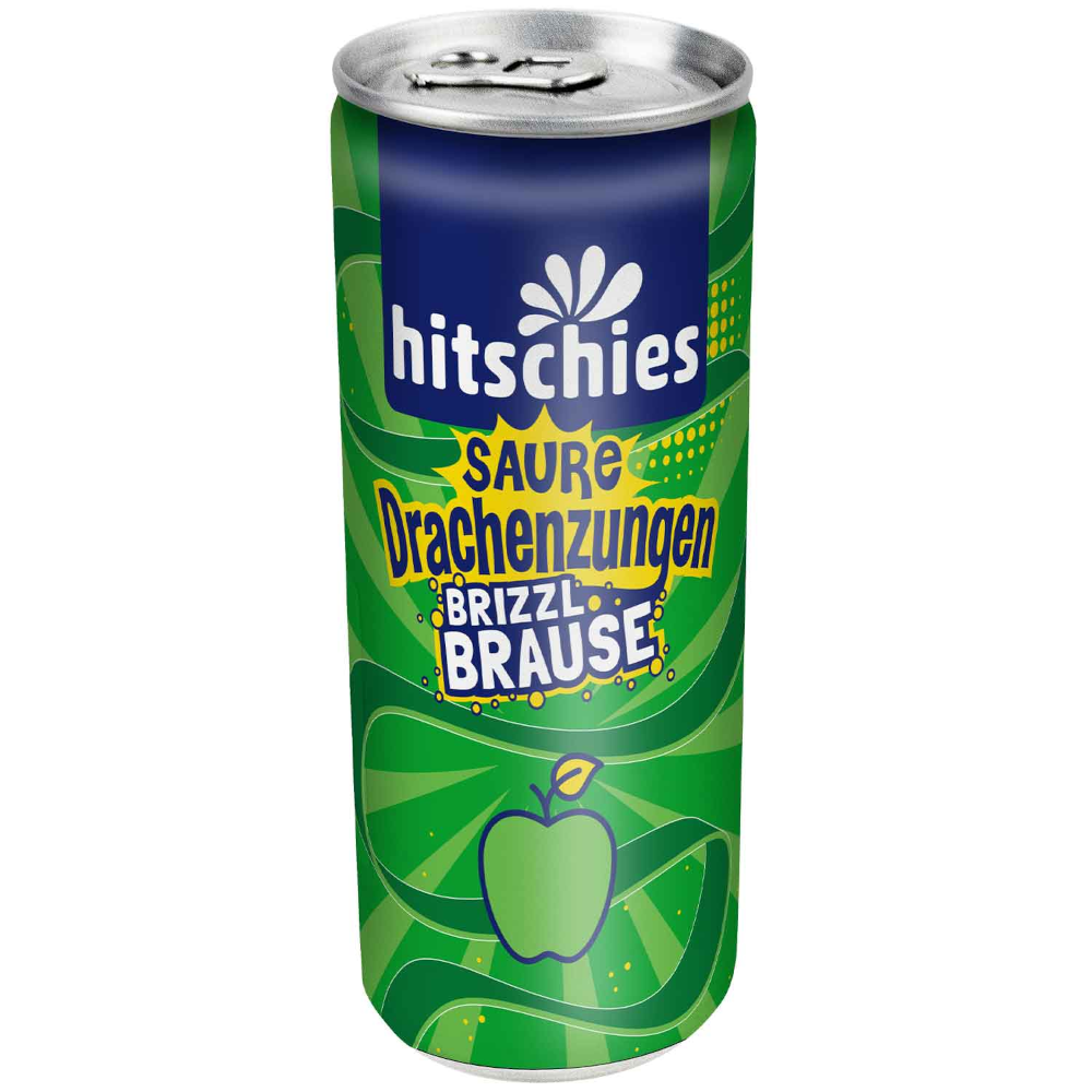 hitschies Sour Dragon Tongues brizzl Apple Sparkling Drink 250ml / 8.45 fl. oz.