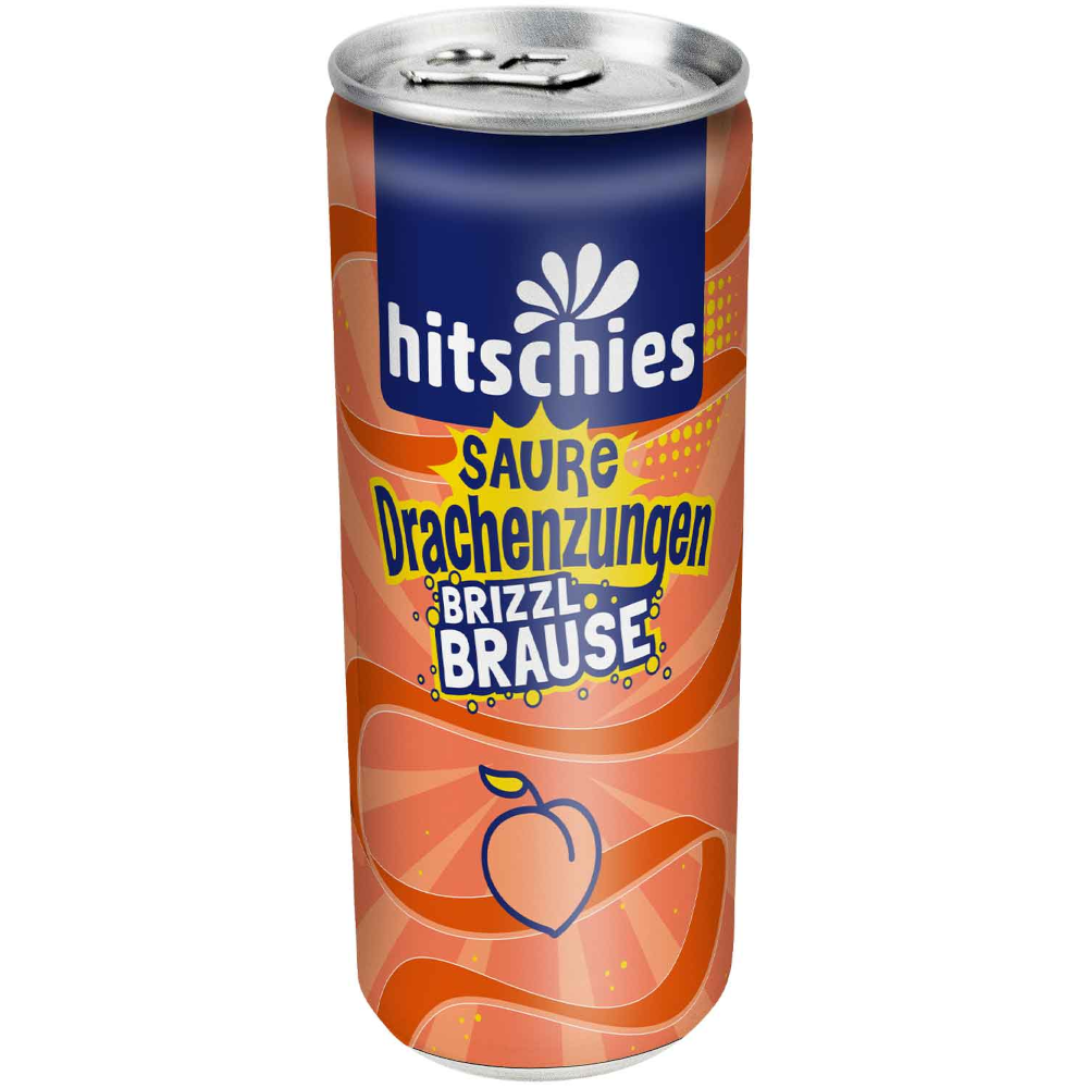 hitschies Sour Dragon Tongues brizzl Peach Soda 250ml / 8.45 fl. oz.